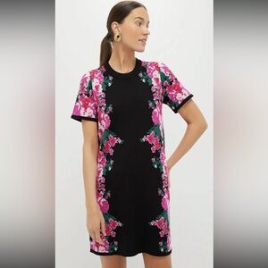 NEW NWT WOMENS LARGE TUCKERNUCK KNIT JACQUARD MARIE DRESS CLIMBING ROSES